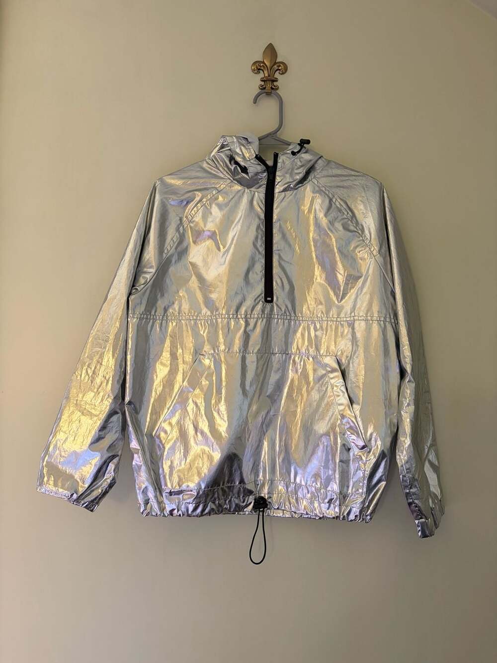 Forever 21 Metallic Silver Anorak Jacket Size S